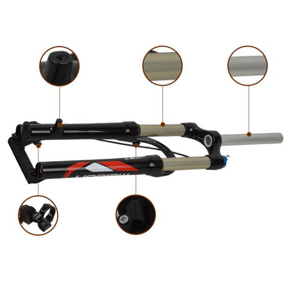 Meijun 26 Inch MTB Bike Aluminum Air Suspension Front Fork Lock 28.6MM