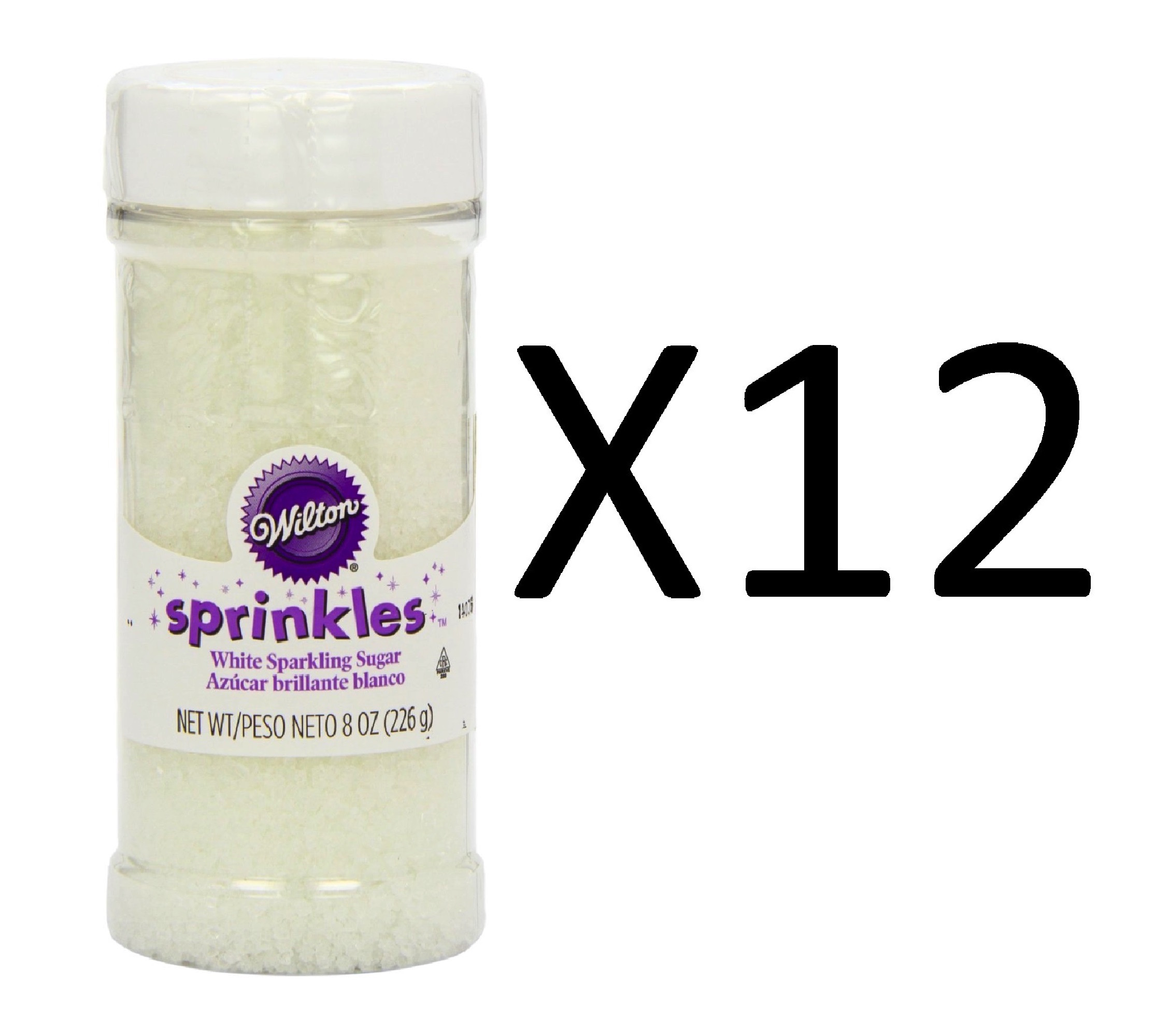 Wilton 8oz blancoo espumoso Sprinkles-Magdalena Decoración Azúcar Galletas (12 paquetes) Wilton 8oz blancoo espumoso Sprinkles-Magdalena Decoración Azúcar Galletas (12 paquetes)