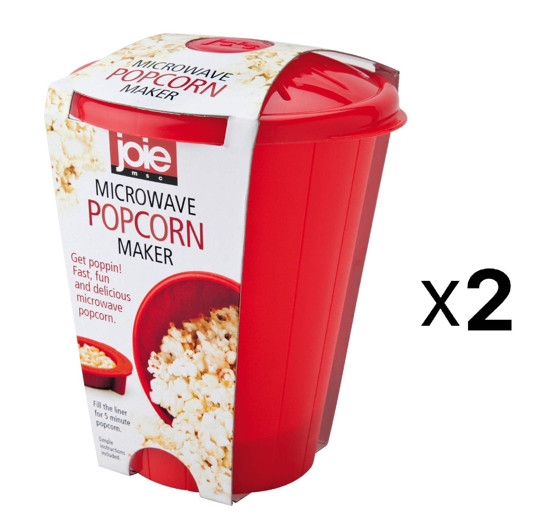 Joie MSC Microwave Popcorn Maker 4 Cup Capacity (2Pack) 67742140012