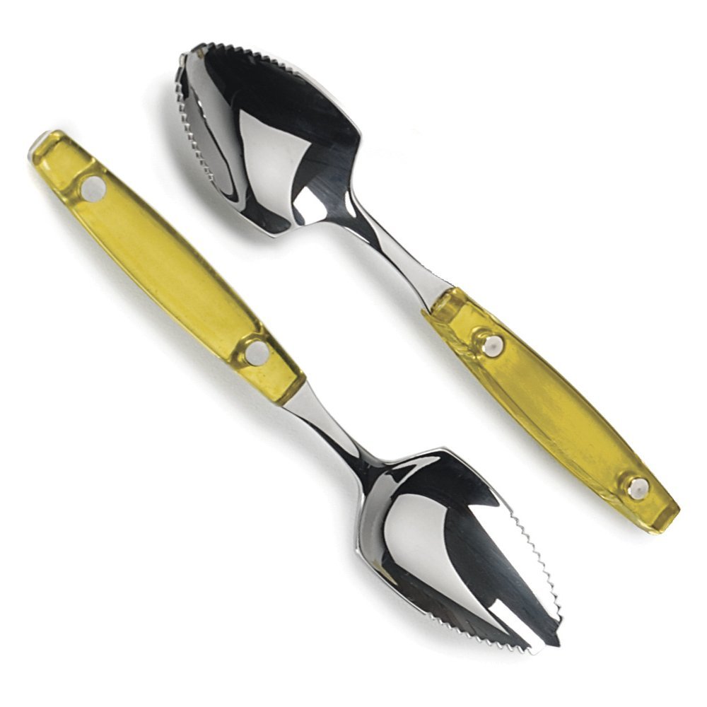 3-Piece Grapefruit Utensil Set With Serrated Spoons & Knife - Perfect For Citrus Fruits, Kiwi, Berries And Salads