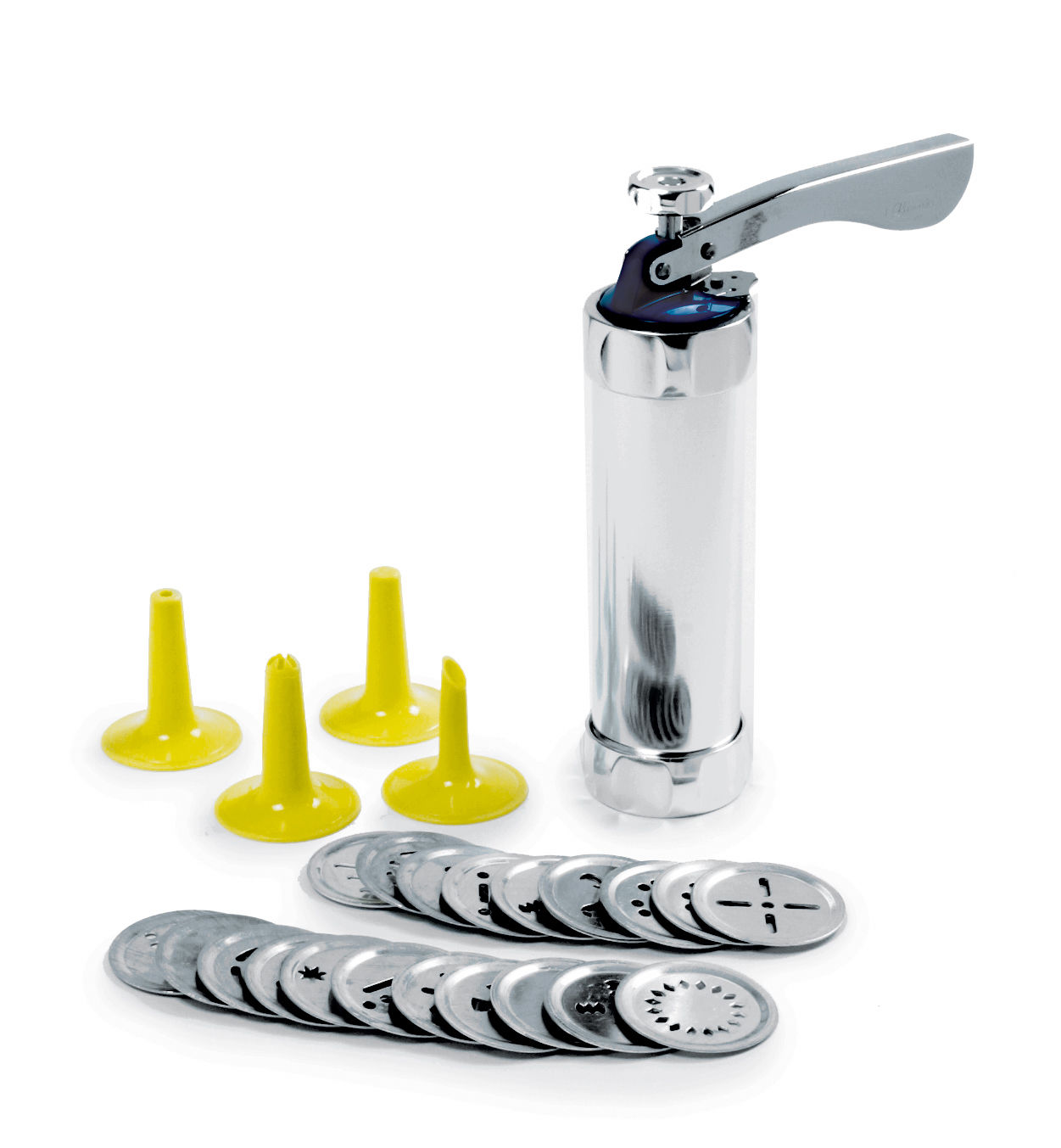 Norpro Aluminum Cookie/Icing Press, 20 Cookie Discs and 4 Icing Tips