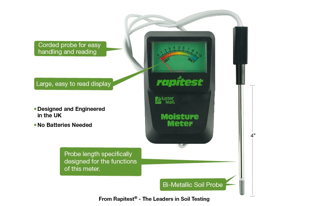 Luster Leaf 1820 Rapitest Garden Plant Flower Soil Moisture Meter