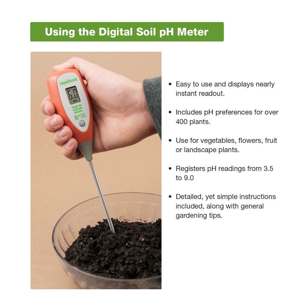Luster Leaf 1845 Rapitest Digital Soil Garden Plant pH Meter Sensor