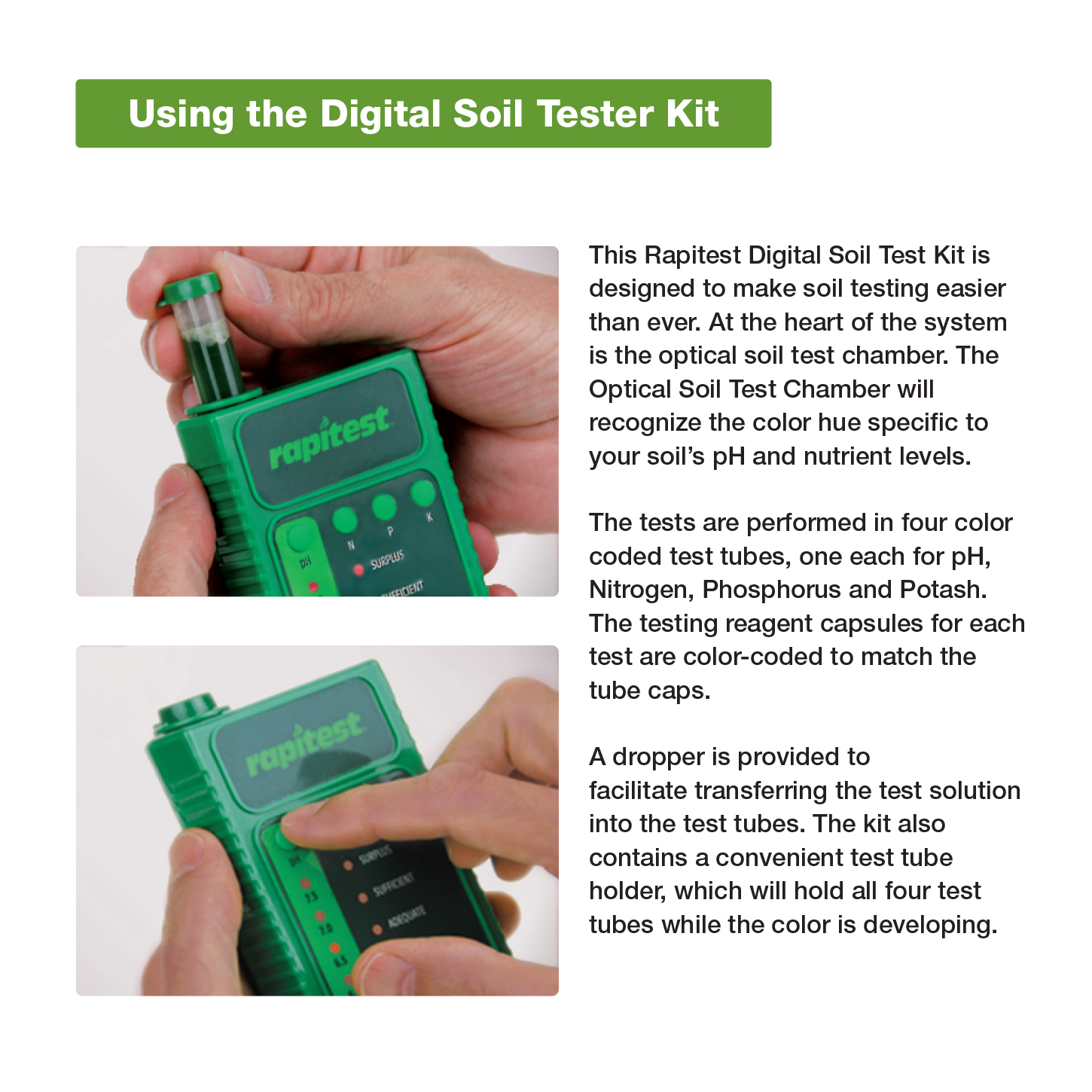 Luster Leaf 1605 Rapitest Digital Soil Testing Kit For Garden Lawn