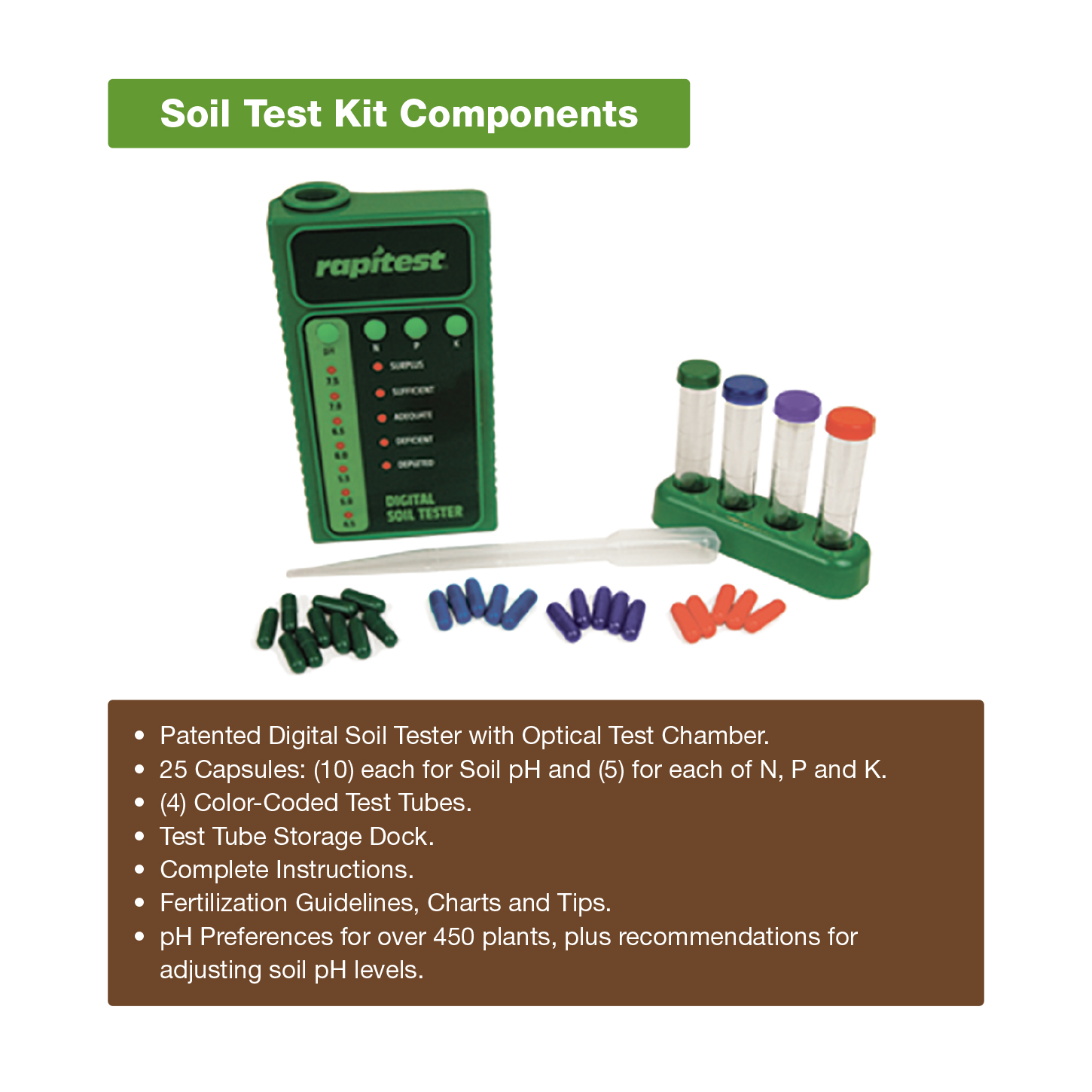 Luster Leaf 1605 Rapitest Digital Soil Testing Kit For Garden Lawn