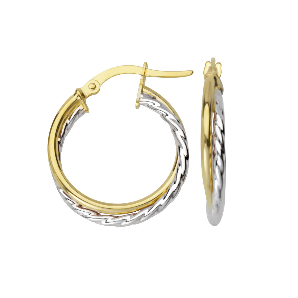 FANCY 15MM TWISTED HOOP EARRINGS Hoop Earrings