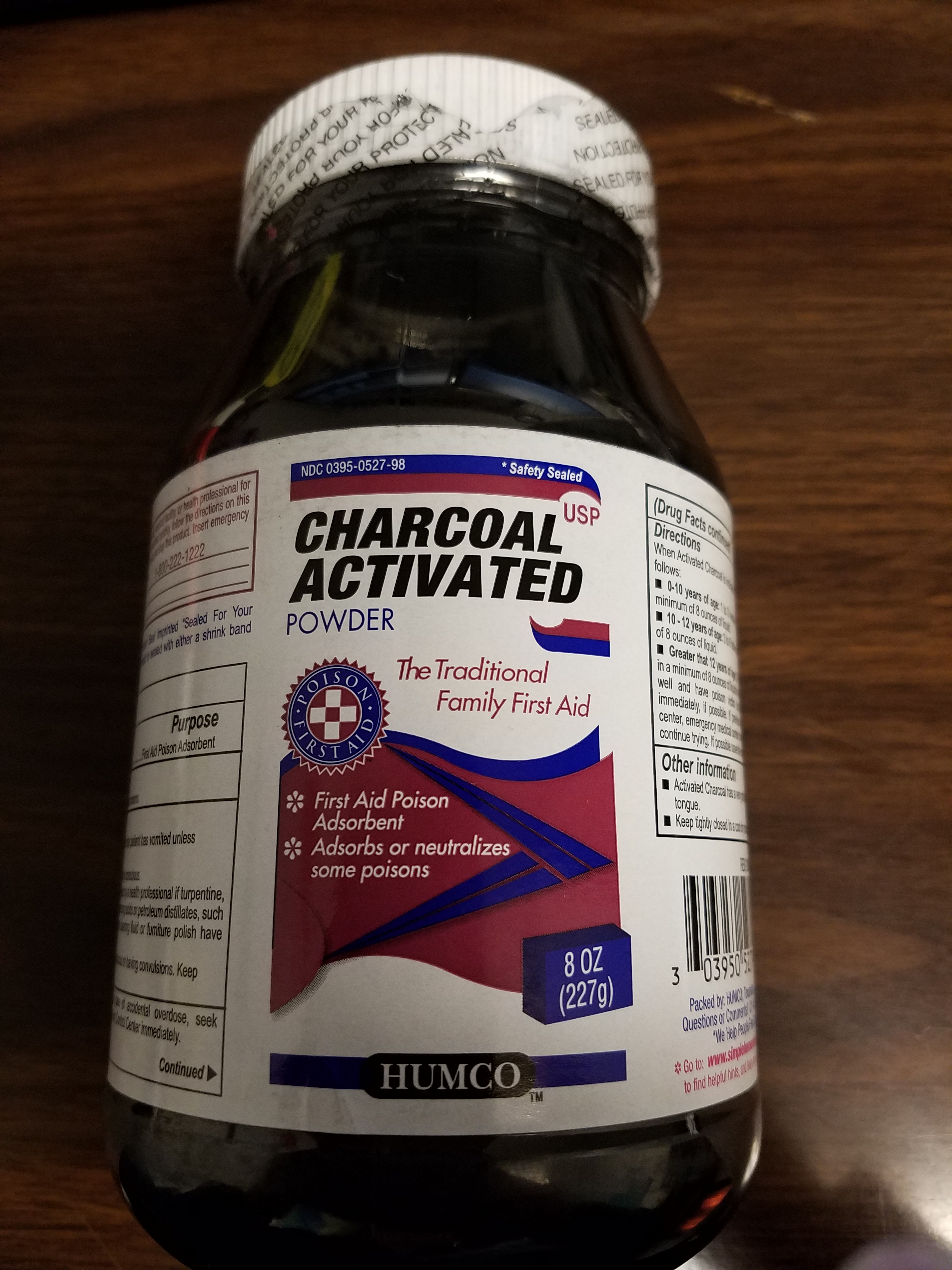Charcoal Activated Powder 8 oz First Aid Poison Absorbent 303950527987