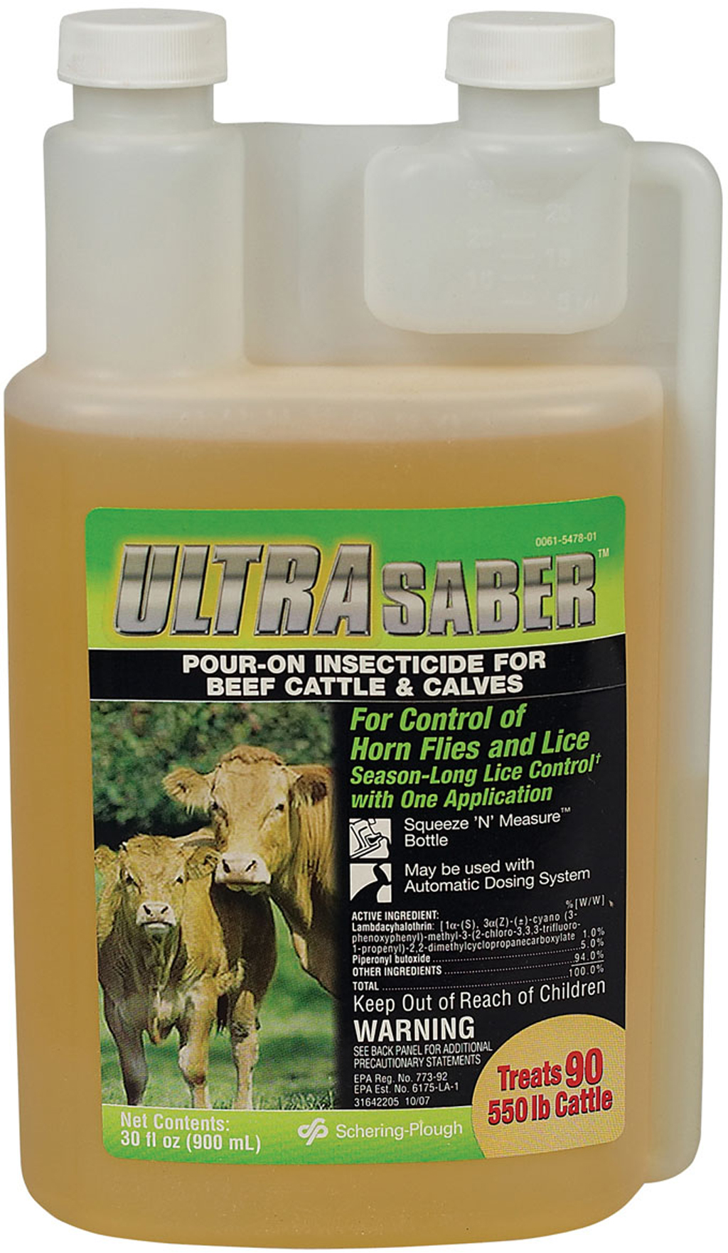 Ultra Saber Insecticide PourOn Beef Cattle Calves 30 oz Horn Flies