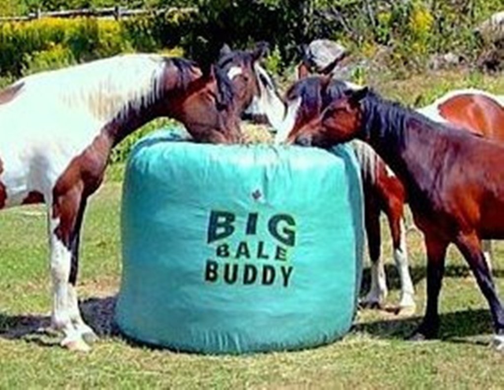 Big Bale Buddy Size LARGE Feed Hay Horses Equine Green Round Bale