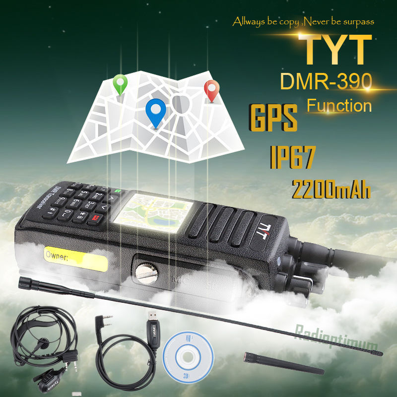 TYT MD-390 *GPS* DMR 400-480Mhz UHF 1000CH IP67 Two Way Radio US Limted Sale
