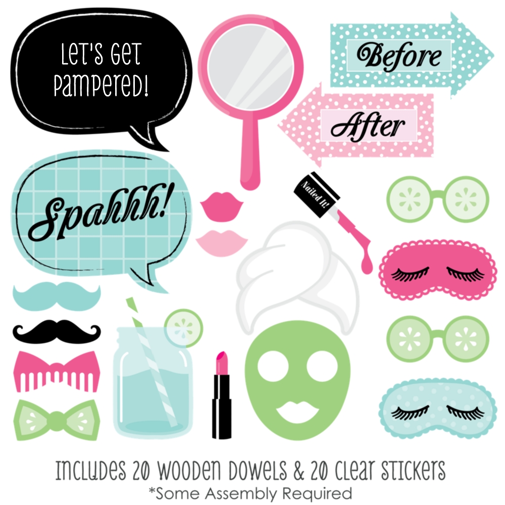Spa Day - Photo Booth Props Kit - 20 Count eBay