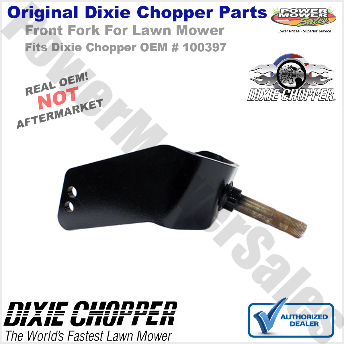チョッパーⅡ OEM Dixie Chopper 2-Hole Front Fork Black Weld for Lawn