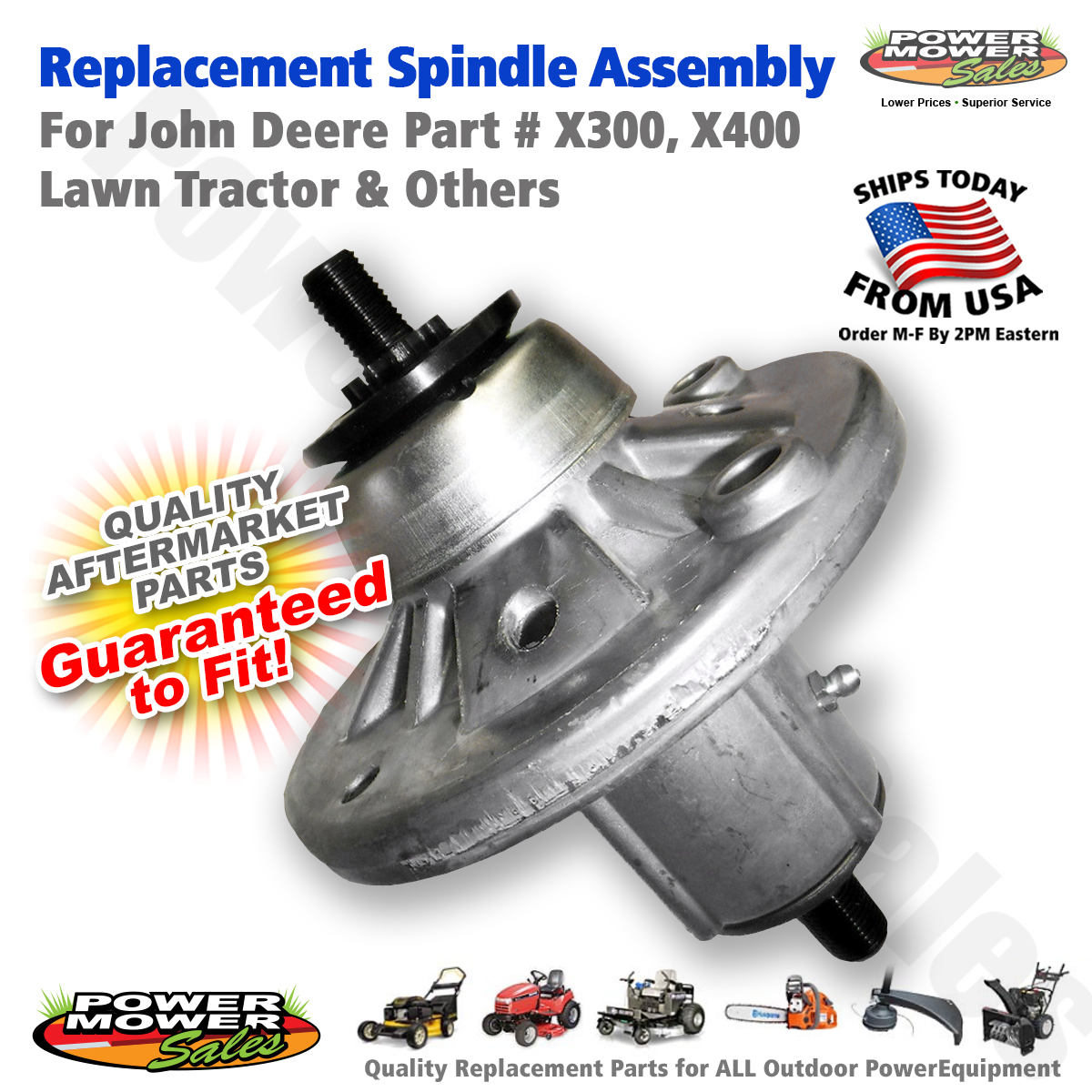 Spindle Assembly for Lawn Tractors John Deere X300, X304, AM136733