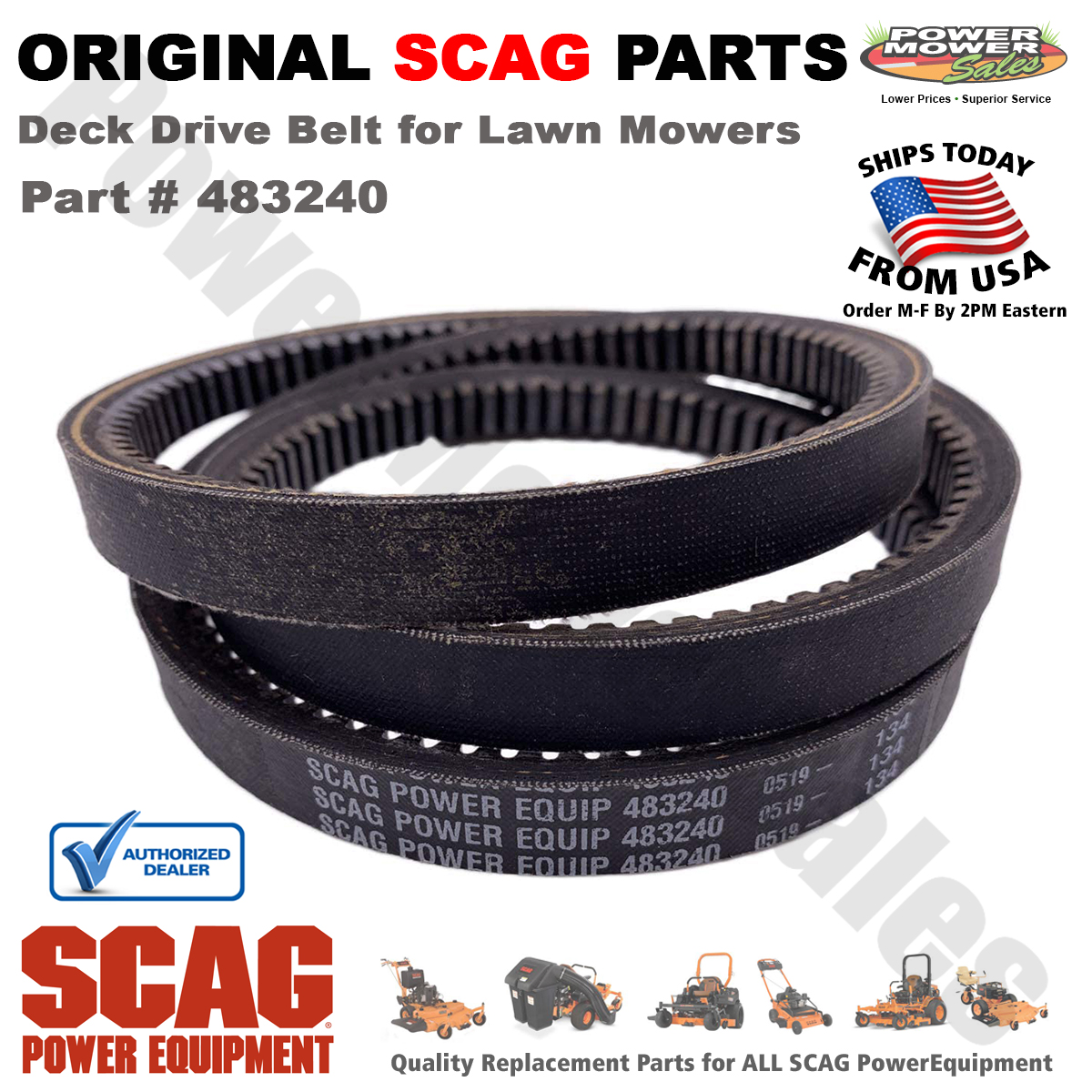 Scag Deck Belt (Right Hand Side) for Lawn Mower / Wildcat