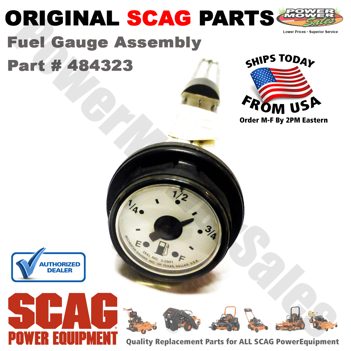 Scag Fuel Gauge Assembly, 12.0 for Lawn Mowers / SCZ48V25CV Cheetah