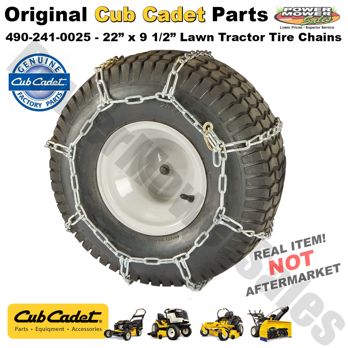 4902410025 Arnold Rear Tire Chains Cub Cadet XT1, ZForce, LGT, LGTX