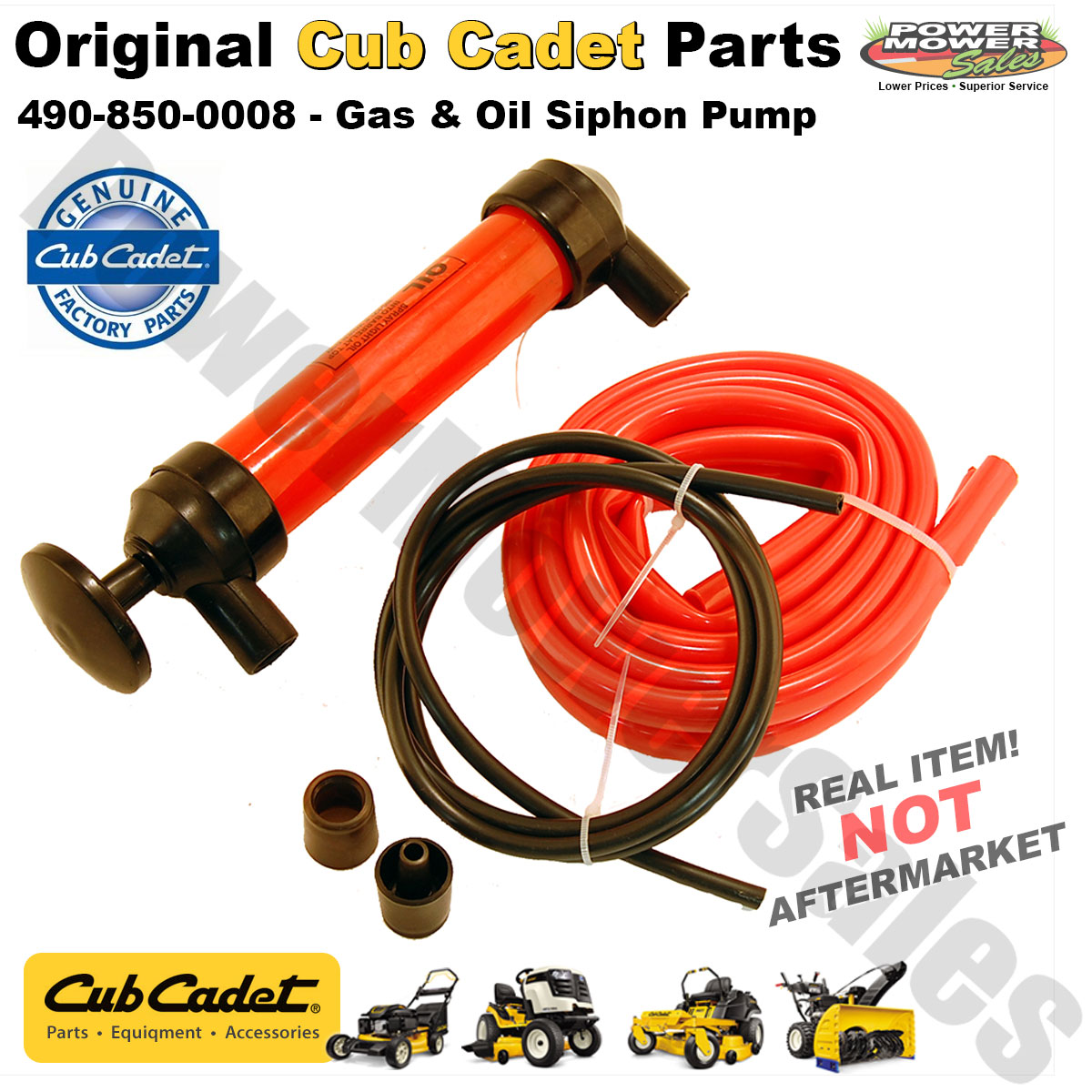 4908500008 Arnold Gas & Oil Siphon Pump for Cub Cadet Lawn Mowers and
