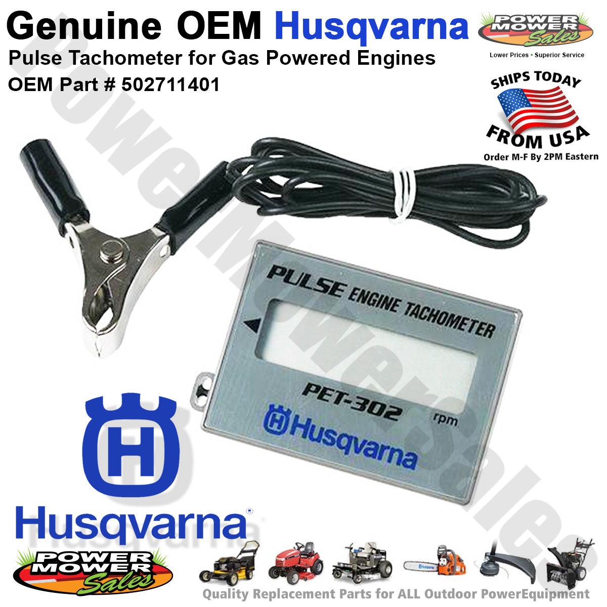 Husqvarna PULSE Engine Tachometer for Chainsaws & More / 502711401, 502