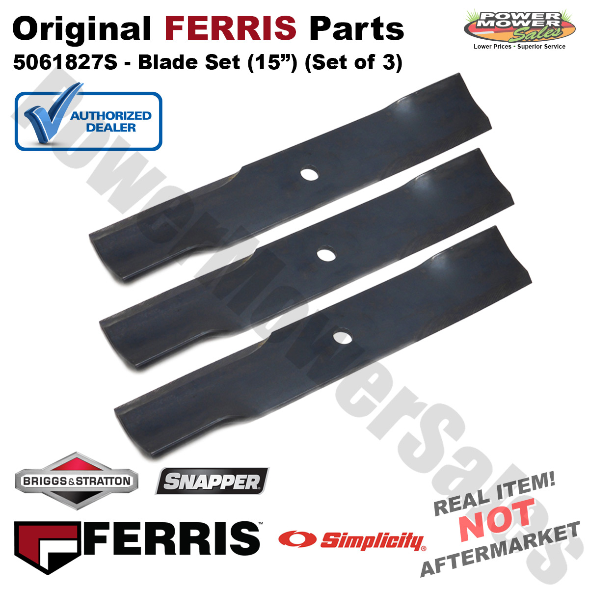 5061827S Ferris 15" Blade for IS600Z Series 44" Deck Mowers (3 Pack