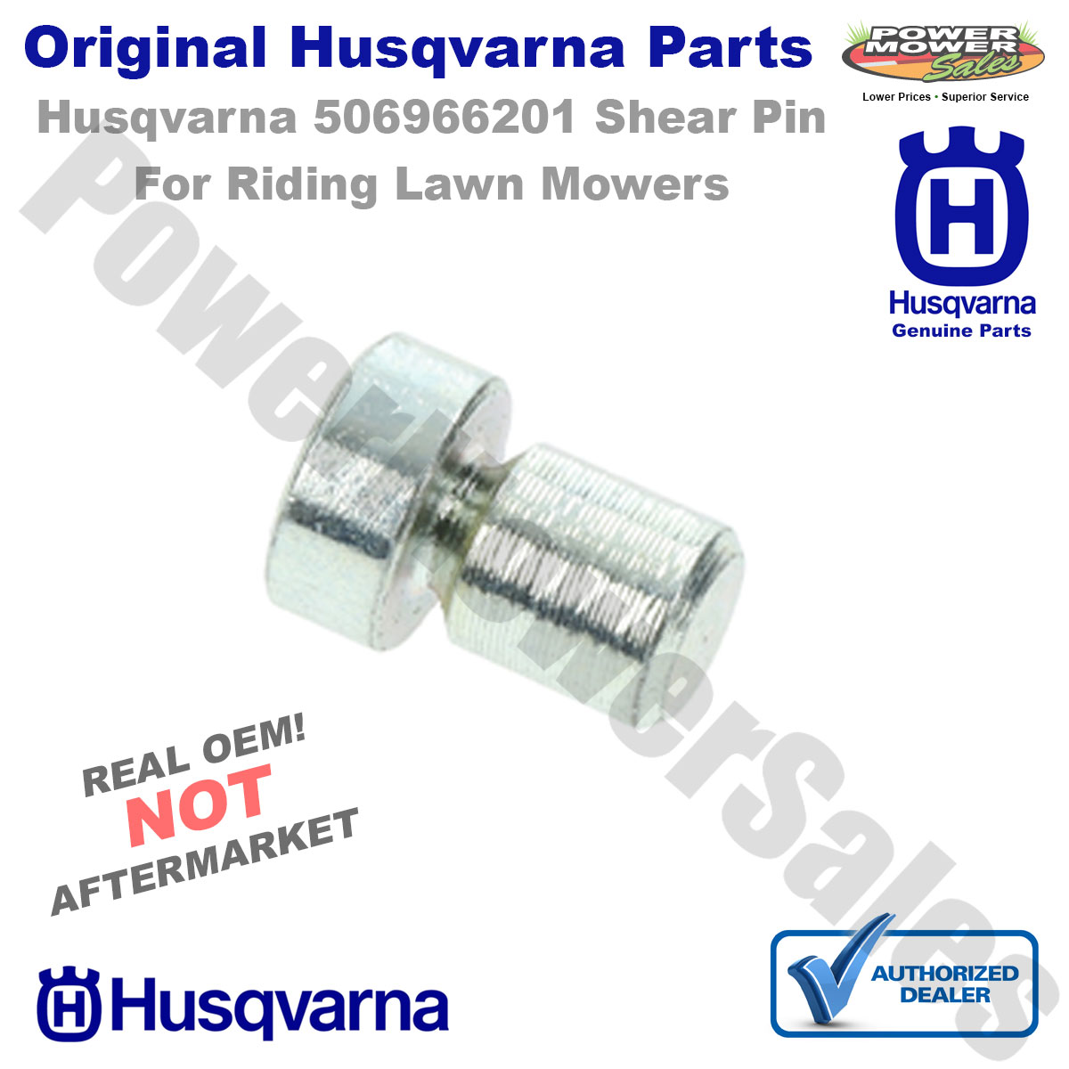 506966201, 506966202 Husqvarna Shear Pin for 14 Pro, 16 & 970 Riding