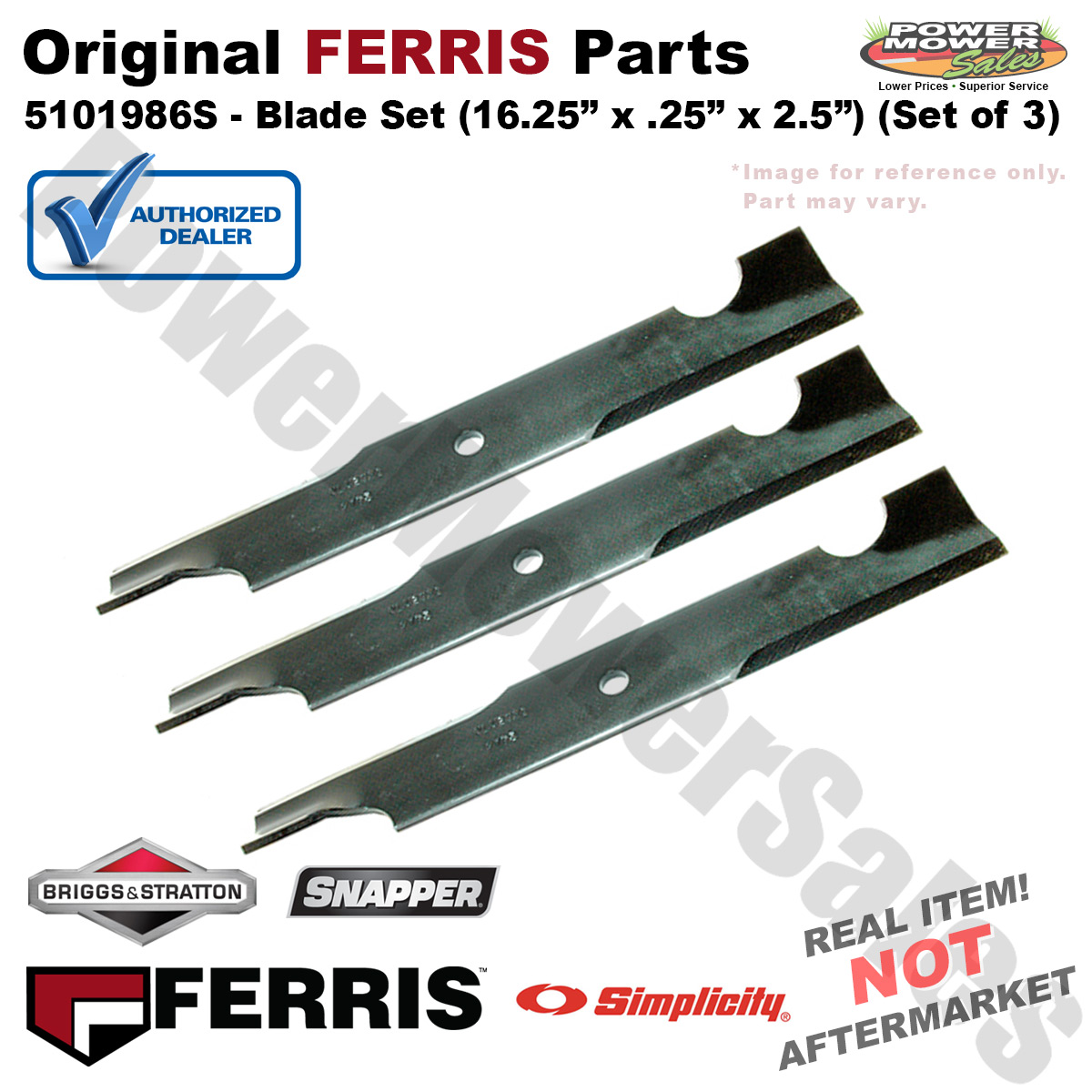 5101986S Ferris 16.25" x .25" x 2.5" Blade for 48" Deck Lawn Mowers (3