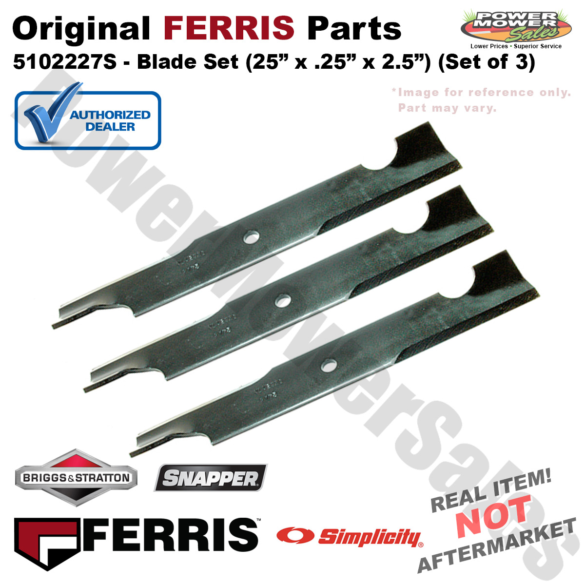 5102227S Ferris 25" x .25" x 2.5" Blade for 72" Deck Lawn Mowers (3
