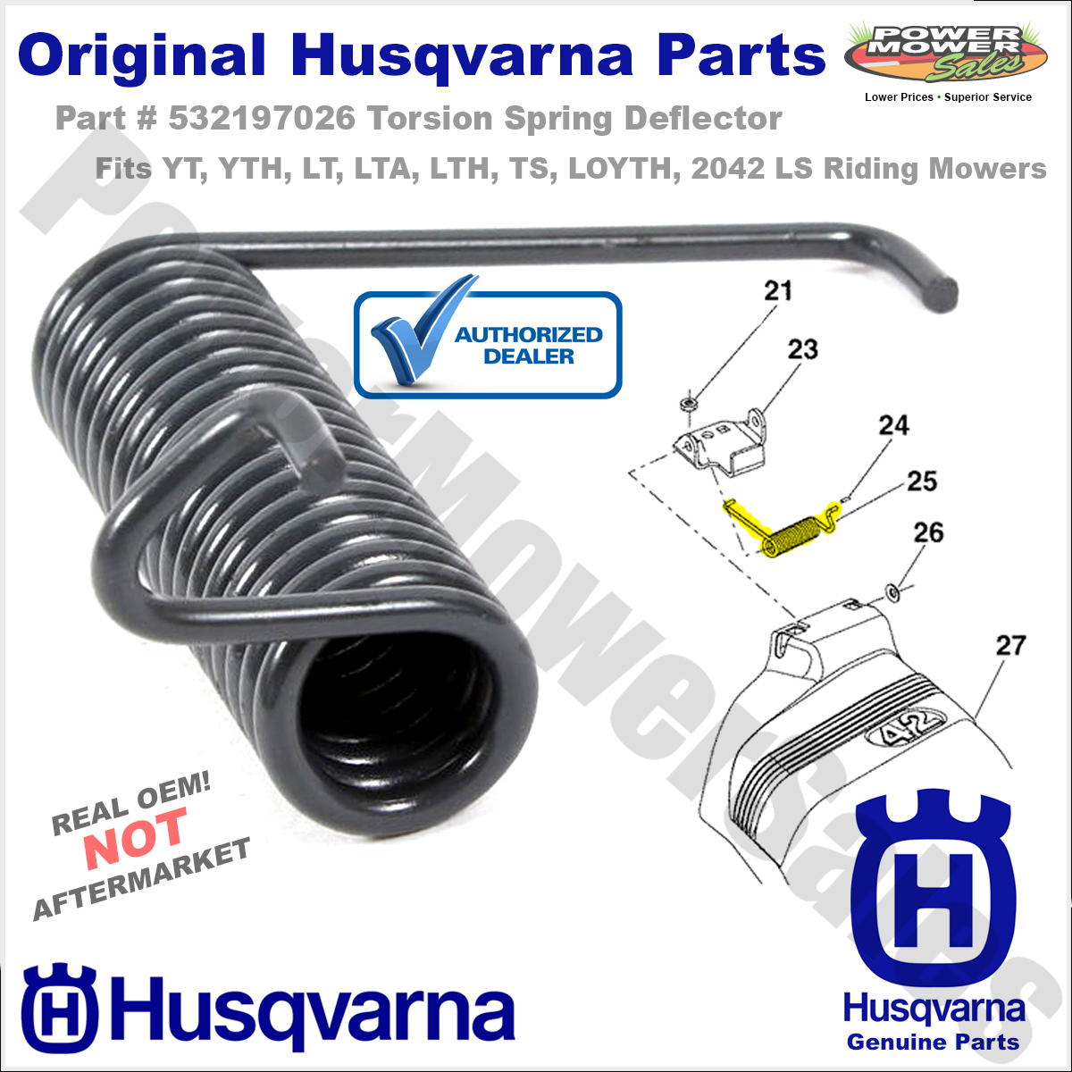 torsión Craftsman Poulan Husqvarna 197026 Primavera