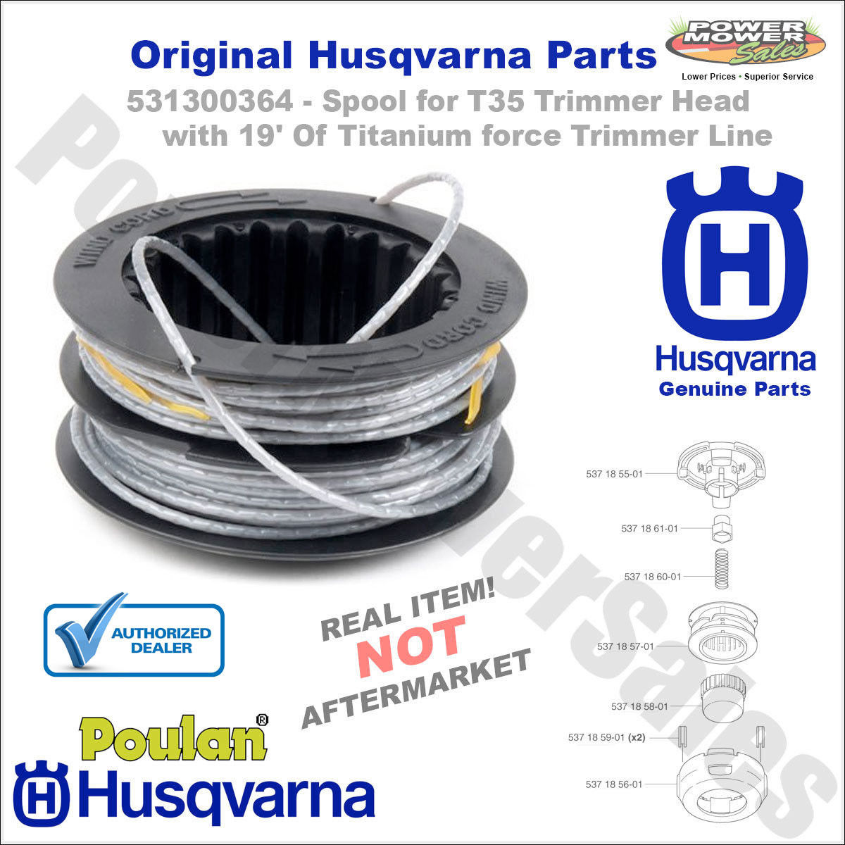 husqvarna t35 trimmer head parts