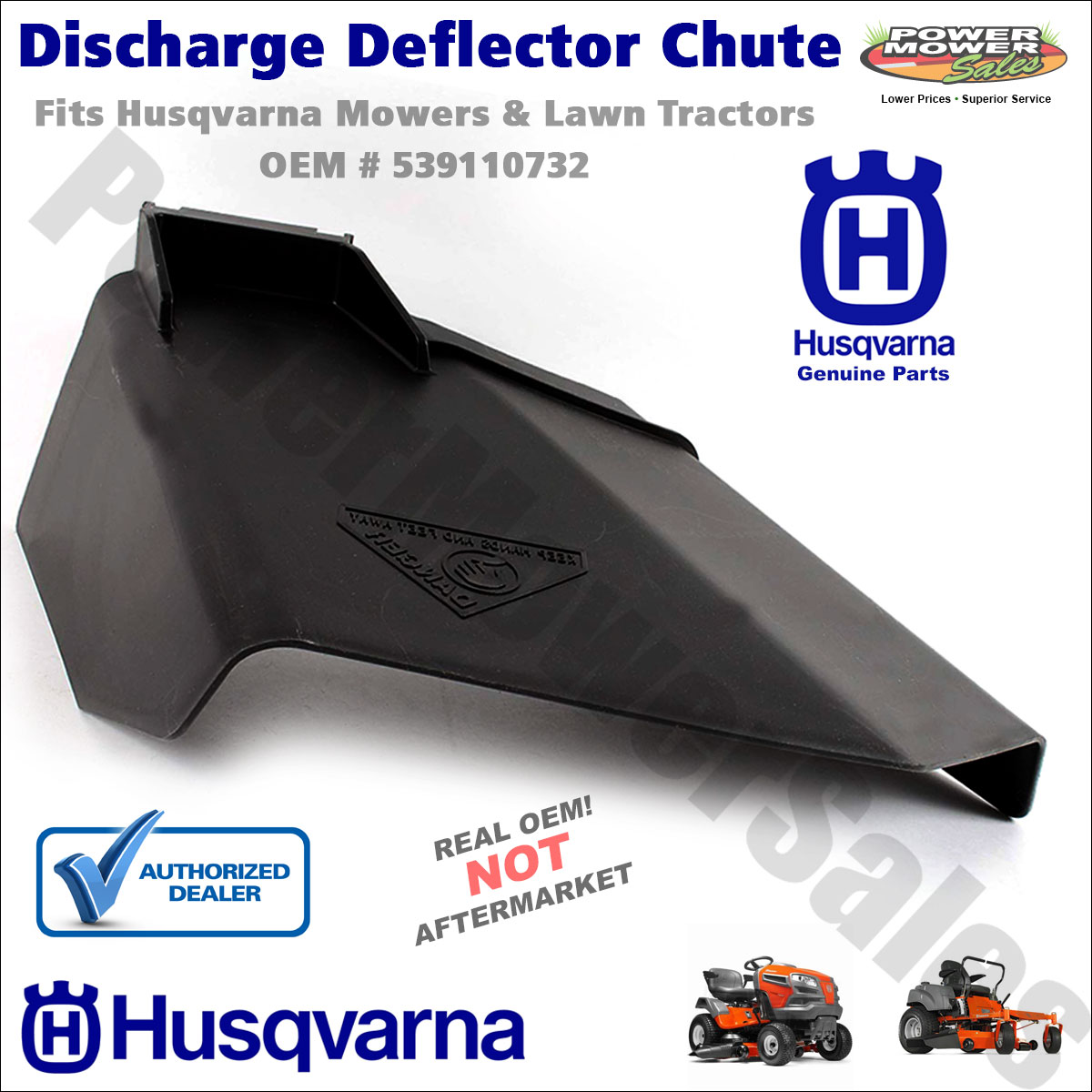 539110732 532110732 Husqvarna Discharge Deflector Chute RZ4824F EZ4824