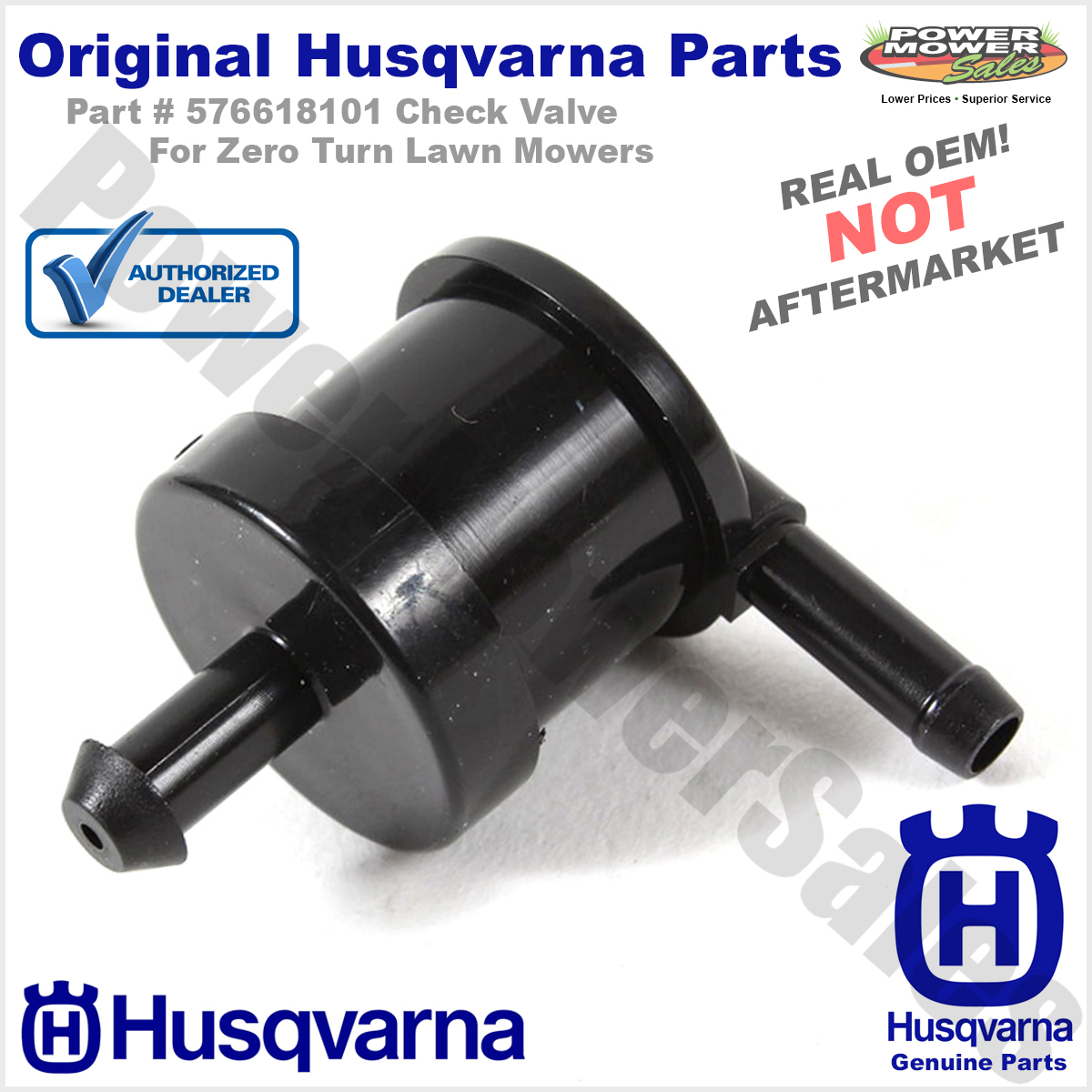 576618101 Husqvarna Check Valve For Zero Turn Mowers Fits RZ PZ