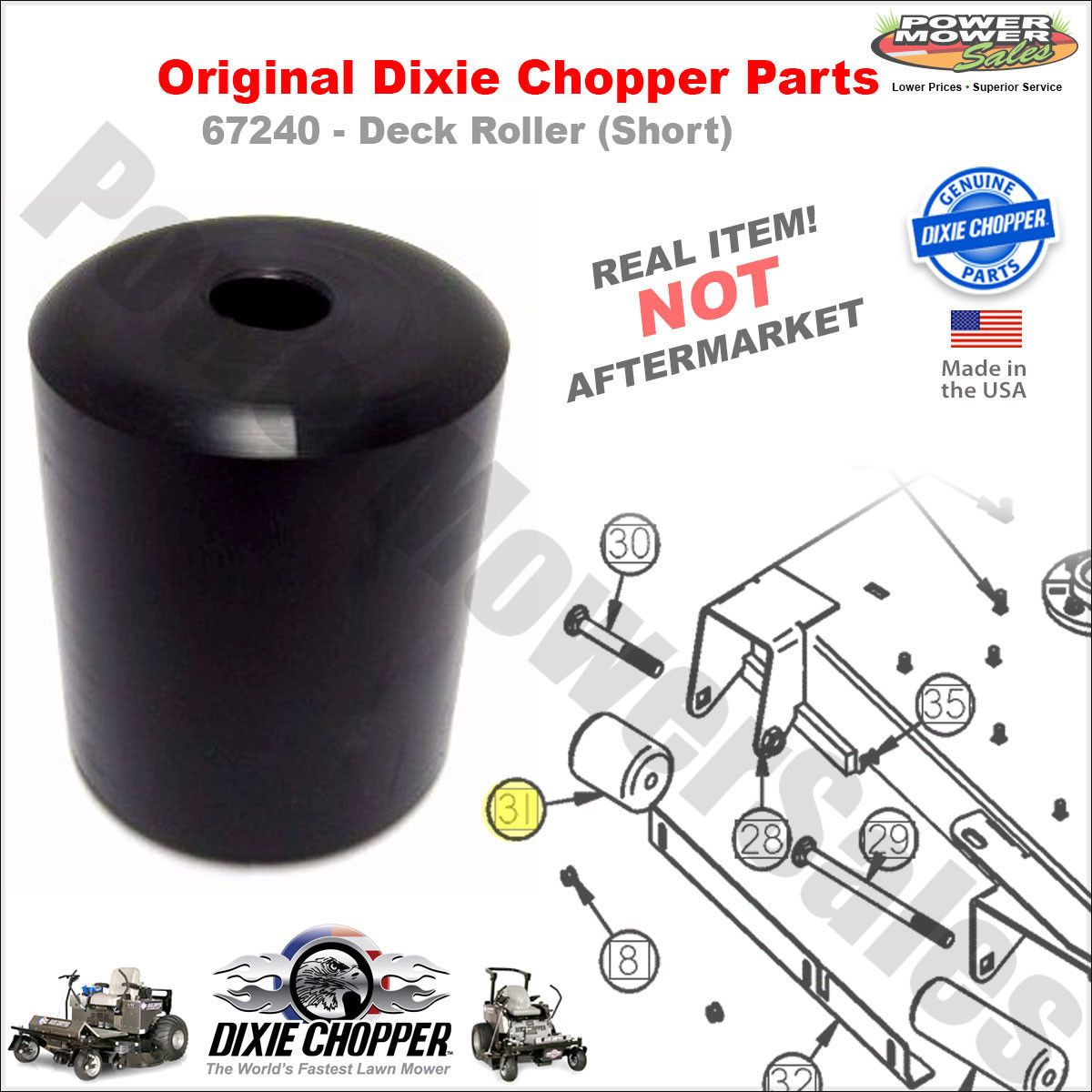 2 Dixie Chopper Ruota Ruota Ruota Roller Anti Cuoio Capelluto 67240 3 - Foto 3