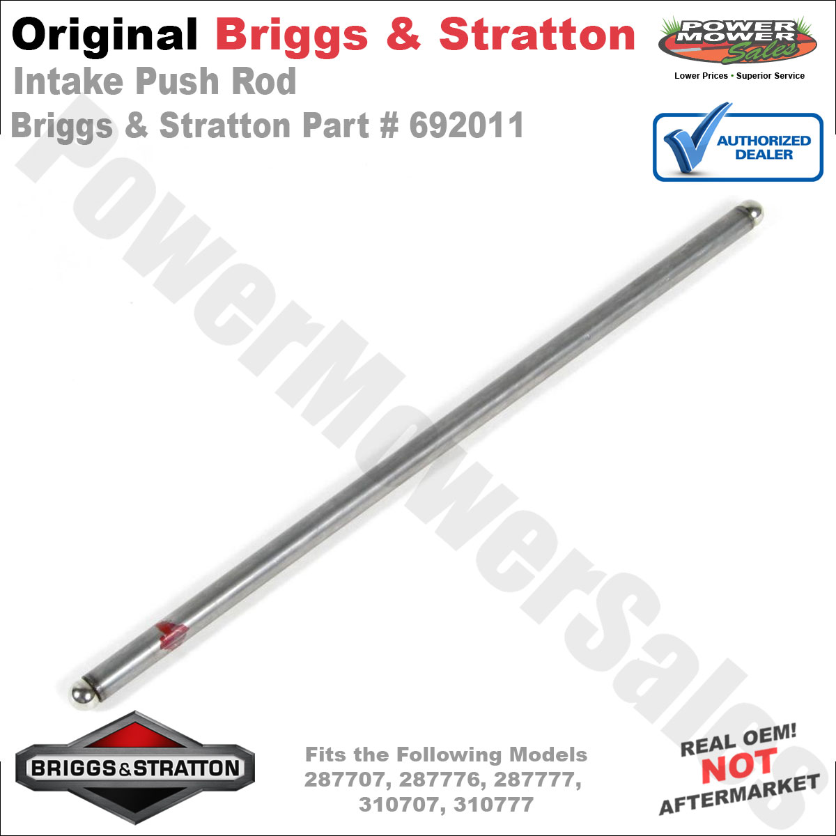 Briggs & Stratton Exhaust Push Rod for Mowers / 287707 287776 / 692003