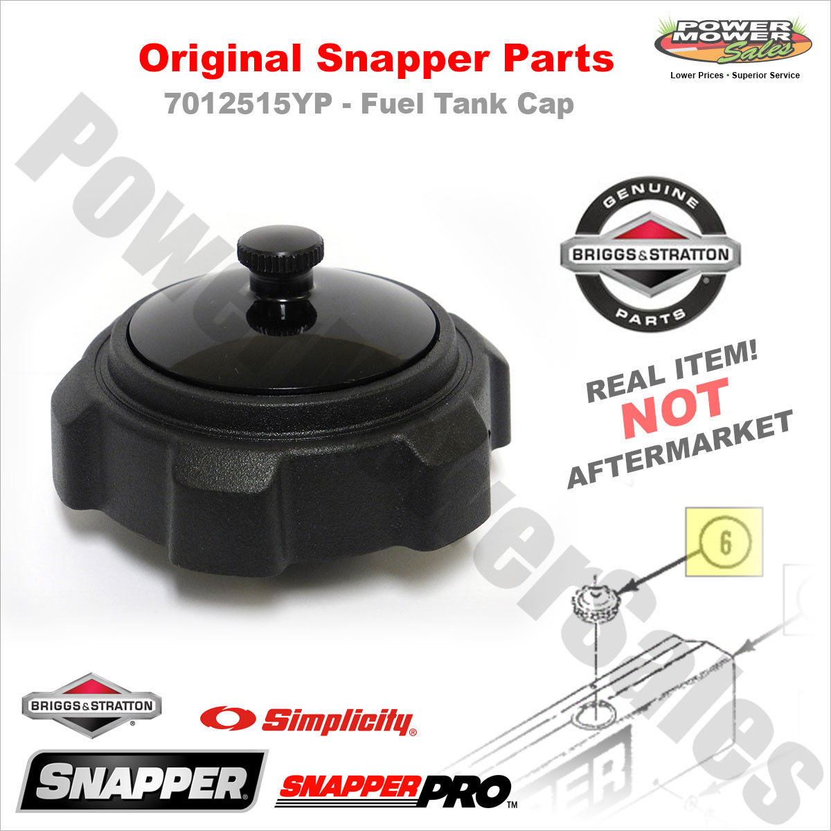 Snapper Fuel Tank Cap forSnapper Rear Engine Riders & ZTR Mowers / 7012515YP 706433455805 eBay