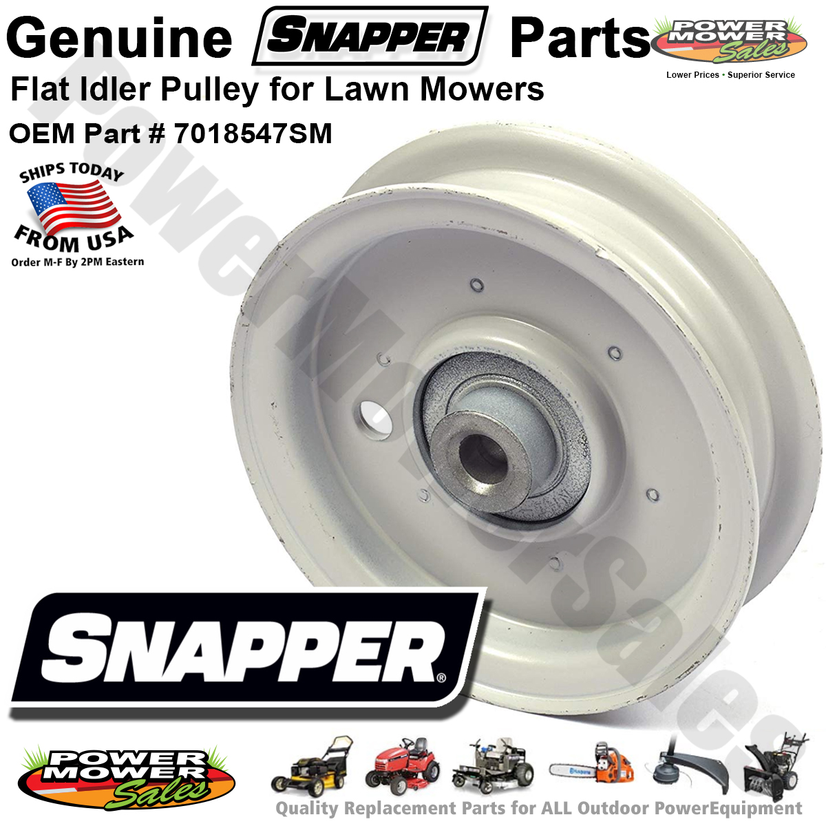 Snapper Flat Idler Pulley for Mowers (4.12) / 1687782YP & More 18574