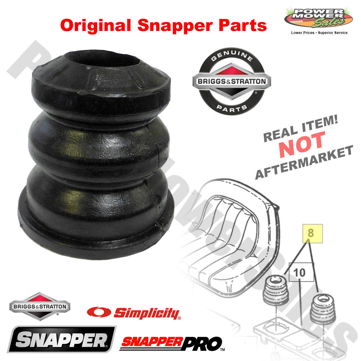 7019109YP Rubber Spring Cover for Snapper Riding Mower Seat Springs
