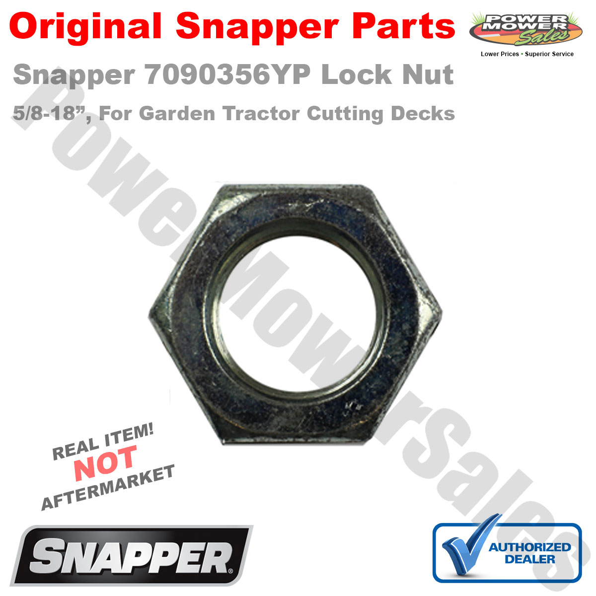 Écrou D'origine Briggs & Stratton 7090356YP - Pour Tondeuses Simplicity, Snapper, Murray - Pièce Détachée Moteur
