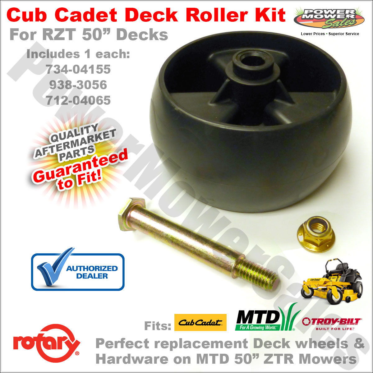 5" Deck Wheel/Bolt MTD Cub Cadet Troy Bilt Lawn Mower 42" 50" 54" Deck