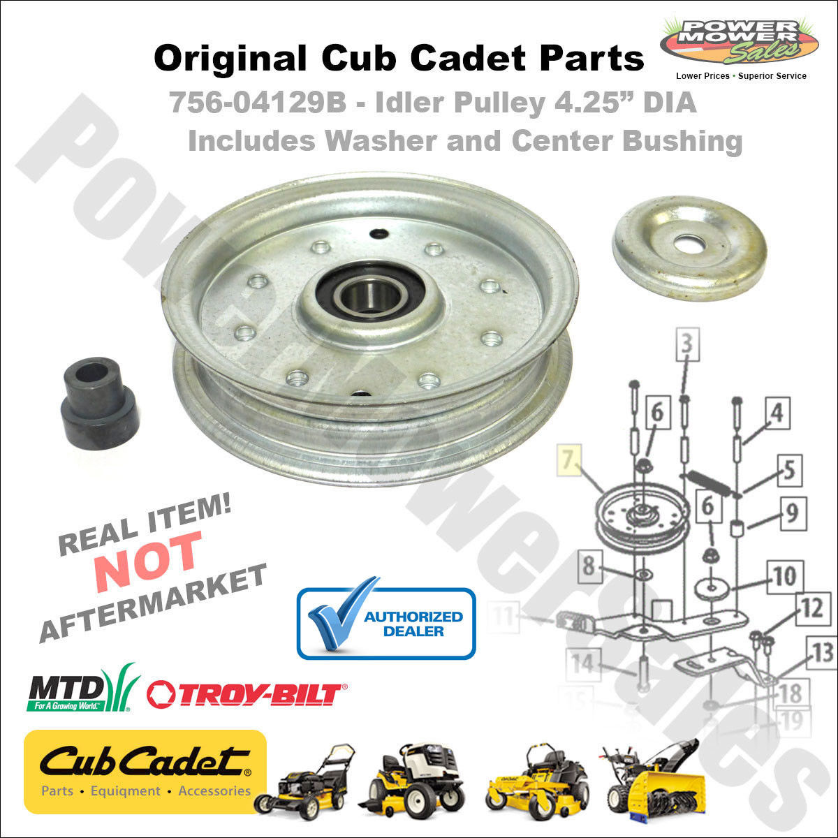 75604129B Idler Pulley 4.25" Original Cub Cadet 706433451425 eBay