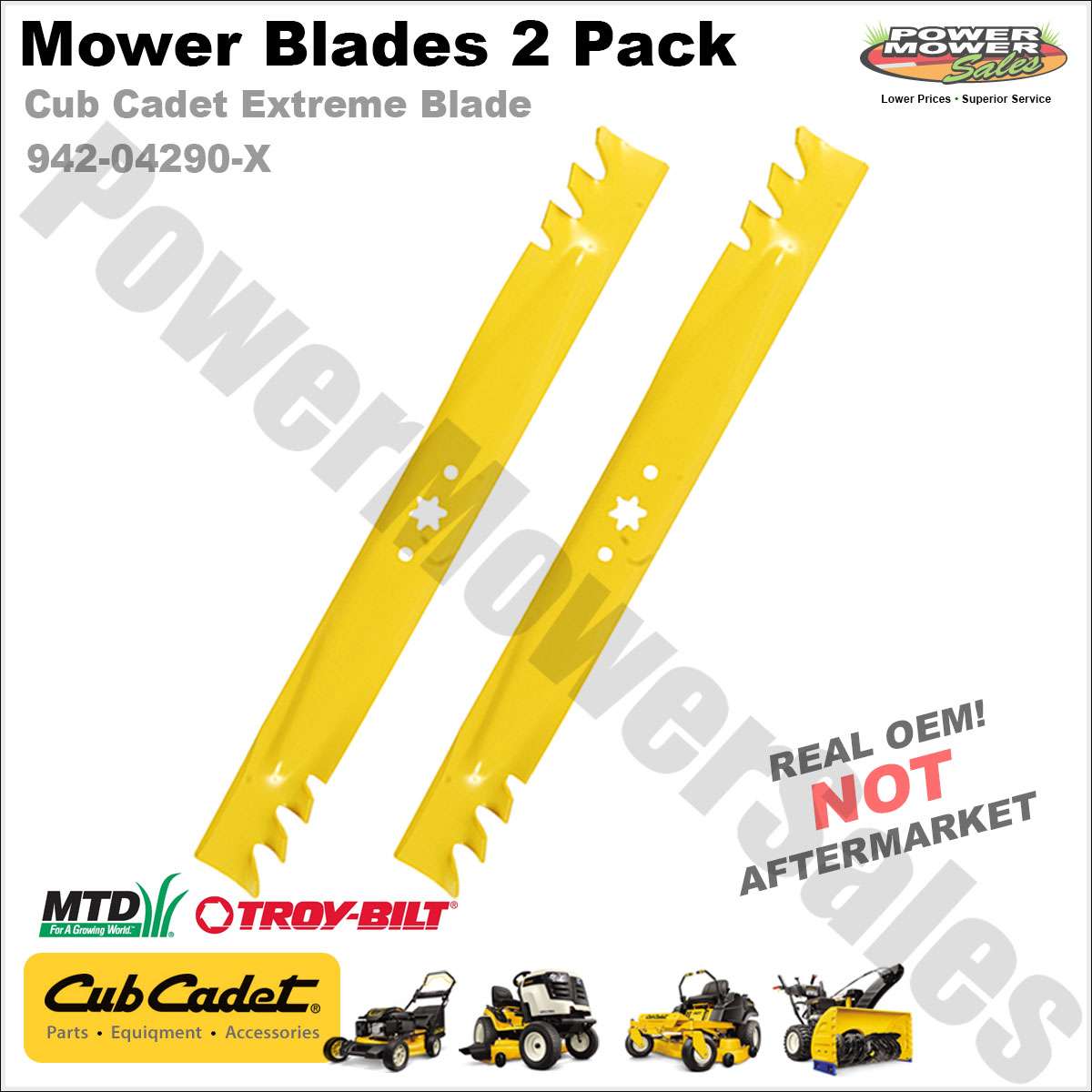 (2) OEM Cub Cadet Xtreme Mulching Blades 46" Deck 94204290X 94204290