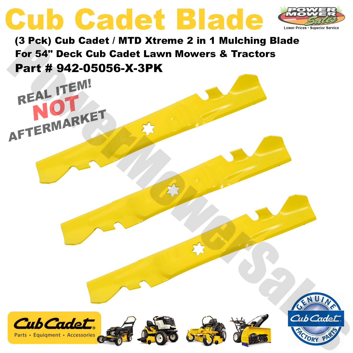 94205056X (3 Pck) Cub Cadet 2 in 1 Mulching Blade for Lawn Mowers eBay