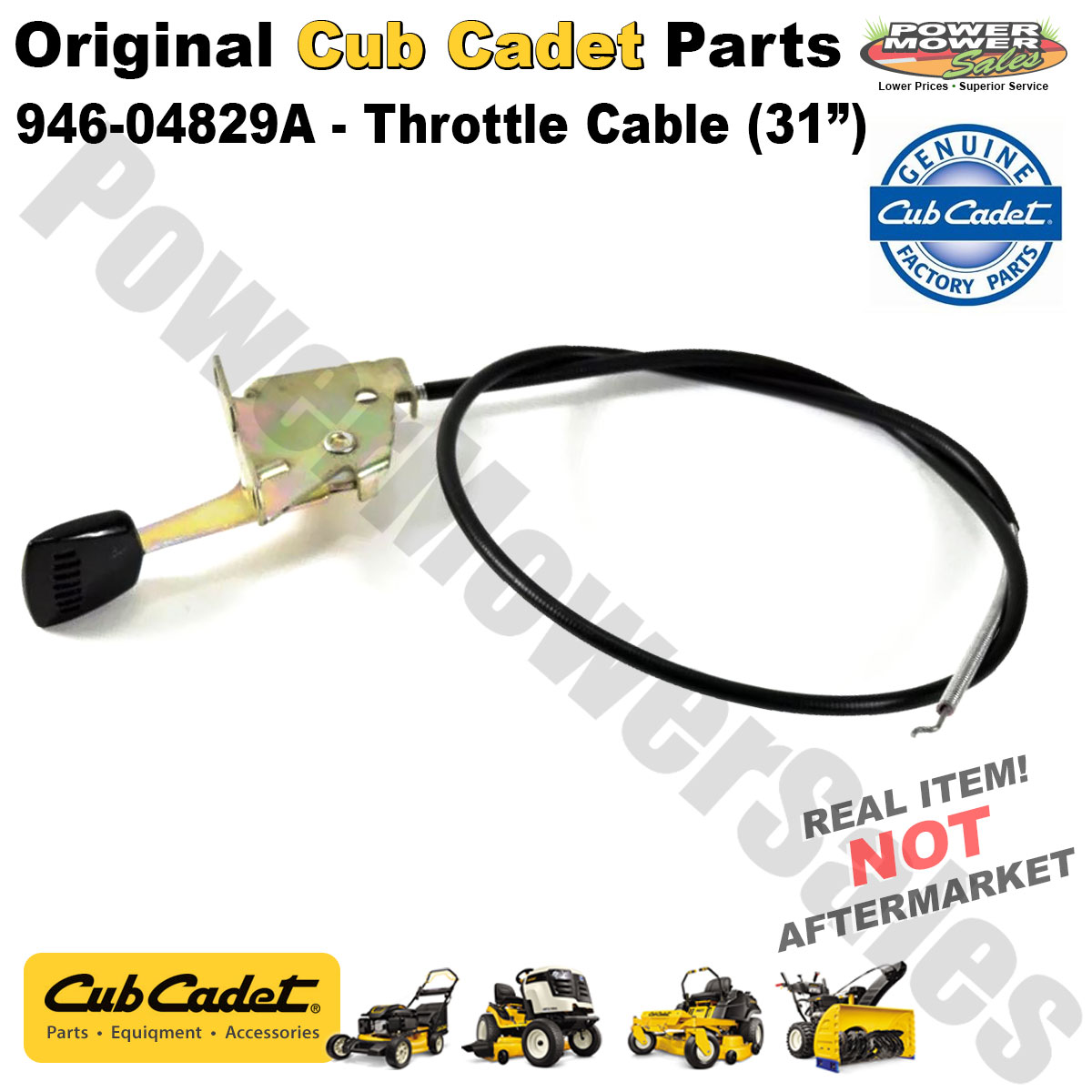Cub Cadet Replacement Throttle Cable (31") for Lawn Mowers & Others