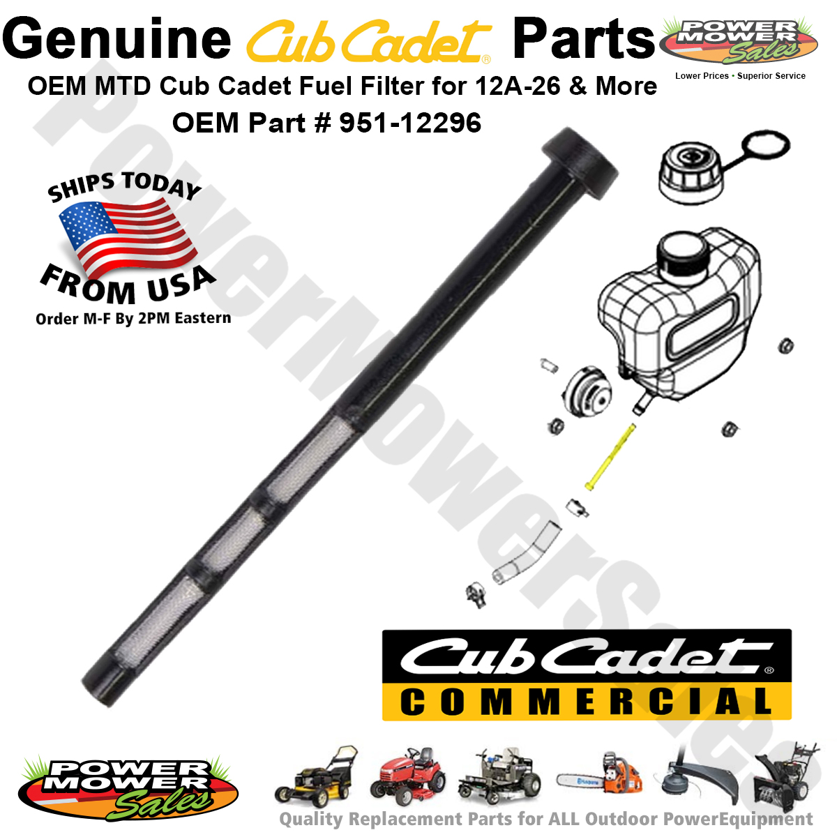 Genuine MTD Cub Cadet Fuel Filter for 12A26 11A41 & More Lawn Mowers