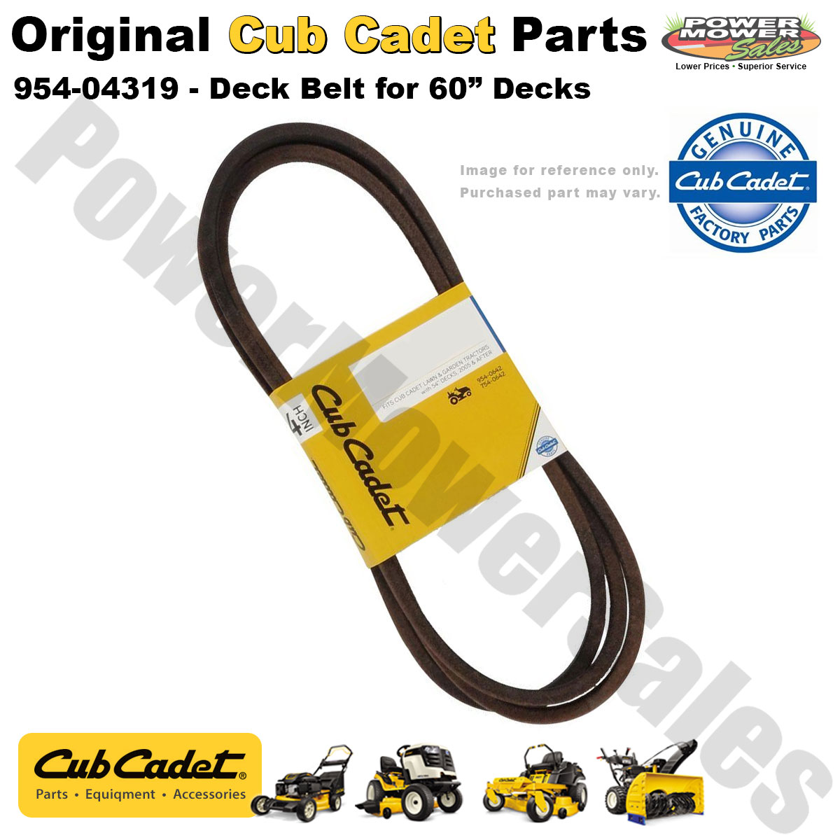 Cub Cadet, MTD Replacement Deck Belt for 60" Lawn Mower Decks 954-04319
