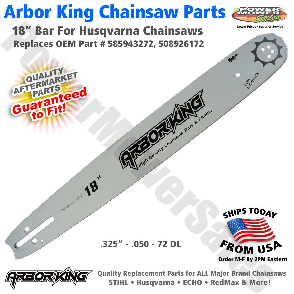 72DL .325 HUSQVARNA 42 18/" CHAINSAW CHAIN