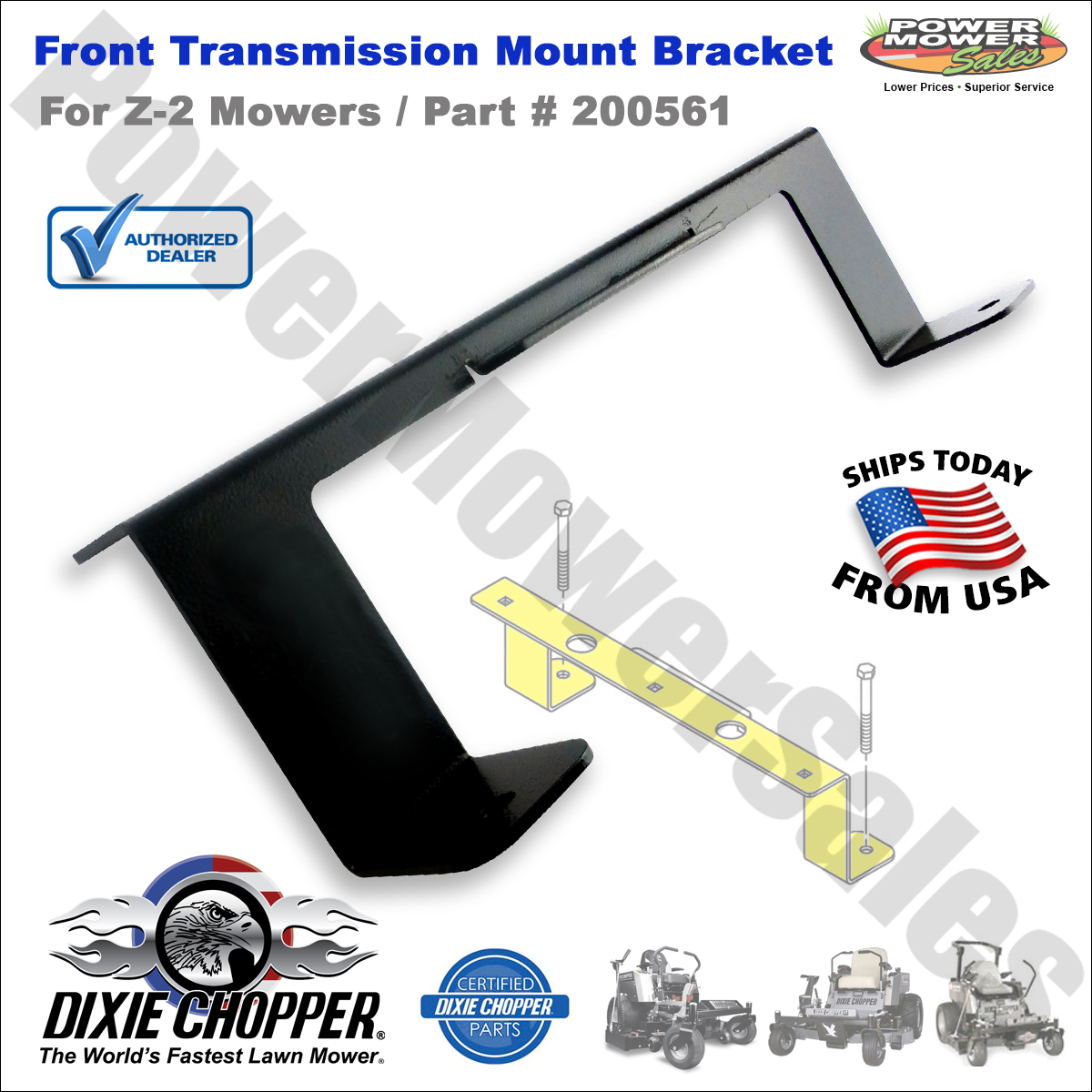 OEM Dixie Chopper Front Transmission Mounting Bracket for