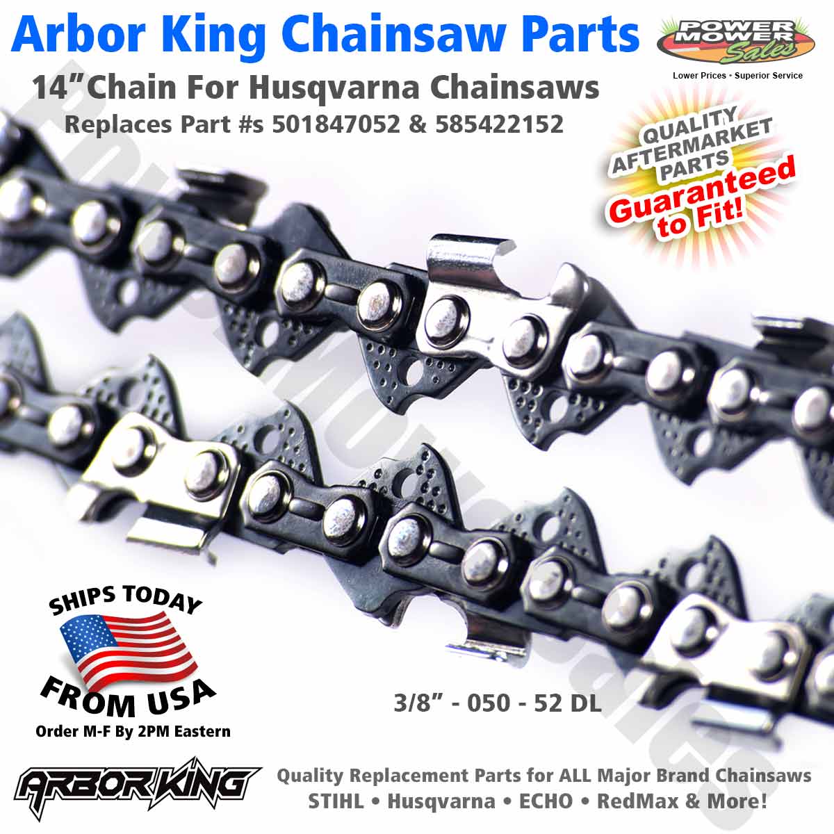 14" Chainsaw Chain 3/8 .050 52 DL Husqvarna 240 576936552 501847052