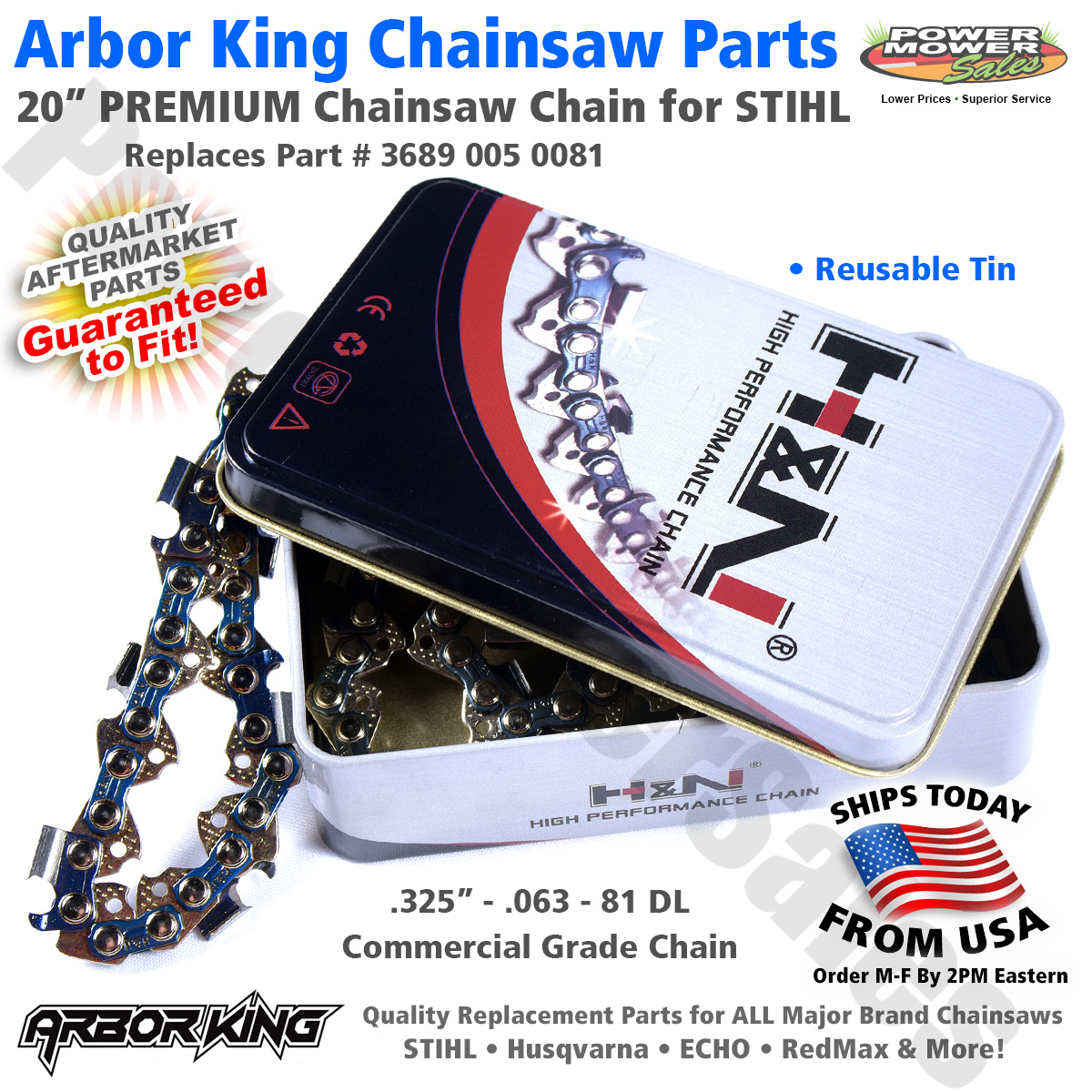 20” Chainsaw Chain .325 0.63 68 DL Stihl / 3634 005 0081, 3689 005 0081