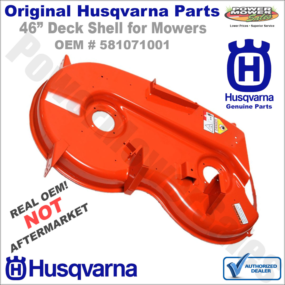 581071001 Husqvarna 46" Mower Deck Shell Zero Turn RZ4621 RZ4623 RZ46