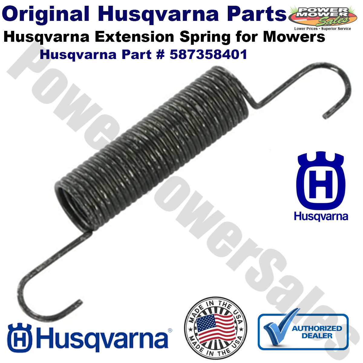 Husqvarna mower Extension Spring GT48DXLS LGT48DXL TS342 TS343 TS348