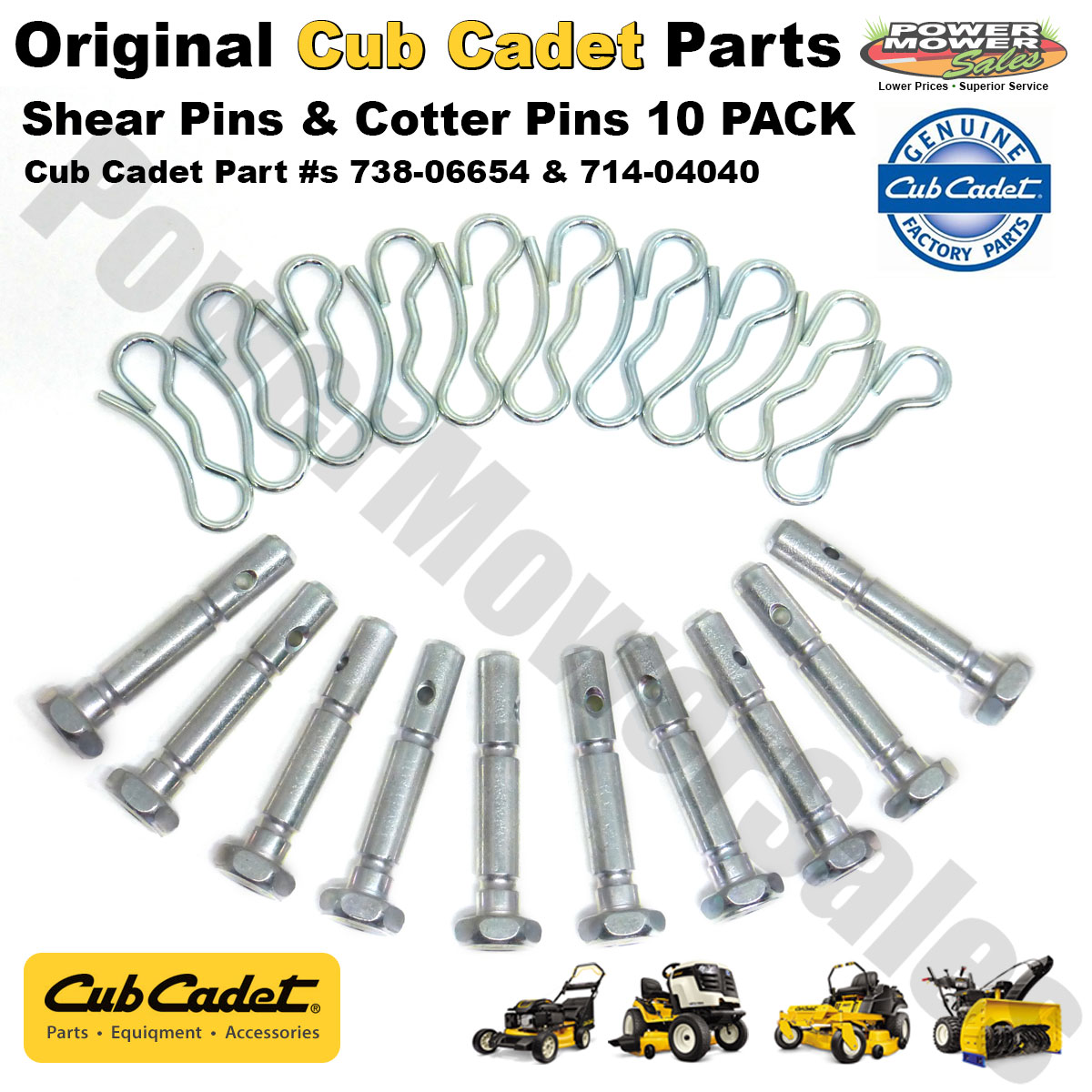 General Purpose A53Q-20 Shear Pin & Cotter Pin Kit – 20+20 Pack, Fits Snow Blowers (Replaces 738-04124 & 714-04040)